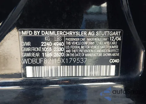 2005 Mercedes-Benz E 320 4Matic из США, поврежденный, VIN WDBUF82J15X179537